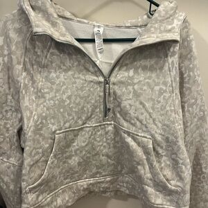 Lululemon Scuba Oversized half Zip Hoodie- leopard M/L